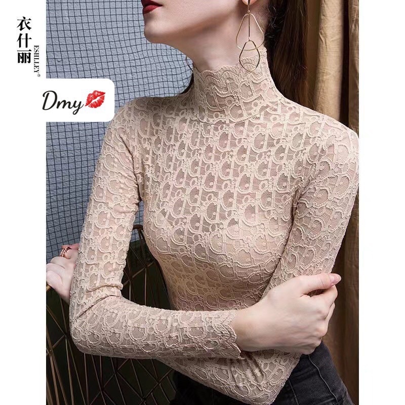 Áo ren dior cổ lọ