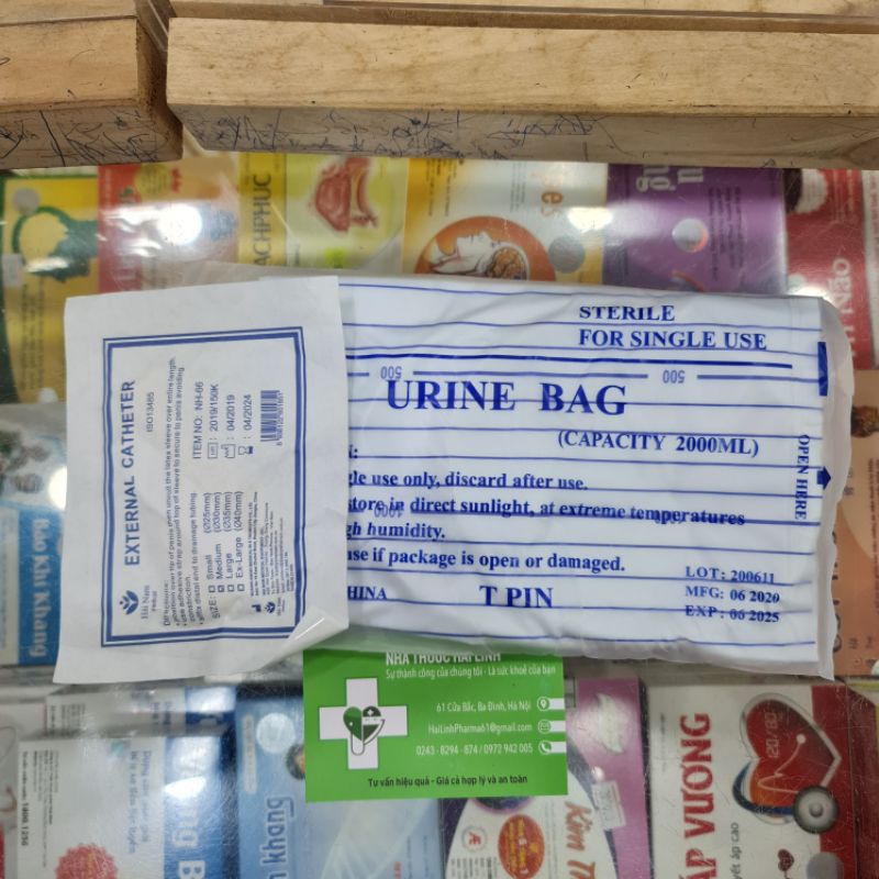 Combo Túi đựng nước tiểu, Bao cao su và Dây dẫn kết nối túi thoát đựng nước ⚡ Tặng quà ⚡ Cho nam giới