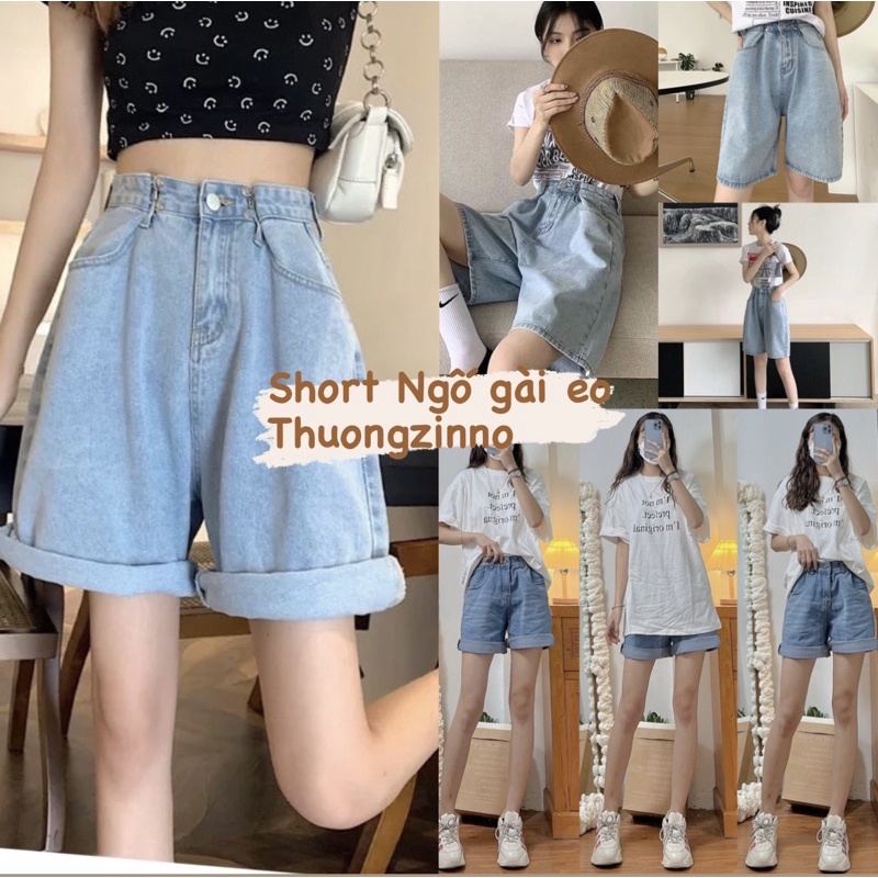 [Ảnh thật/Video]QUẦN SHORT JEAN GÀI EO MAY GẤU PHONG CÁCH HÀN QUỐC QUẦN ĐÙI BÒ BASIC DỄ PHỐI ĐỒ