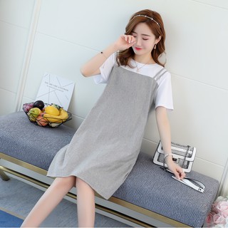 [SALE SỐC] Váy yếm bầu kẻ HÀNG QUẢNG CHÂU , chất liệu cực mát!