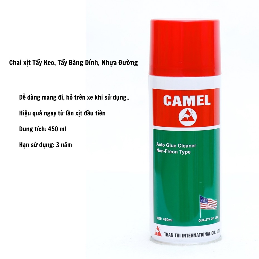Chai xịt Tẩy Keo, Tẩy Băng Dính, Nhựa Đường Camel 450ml