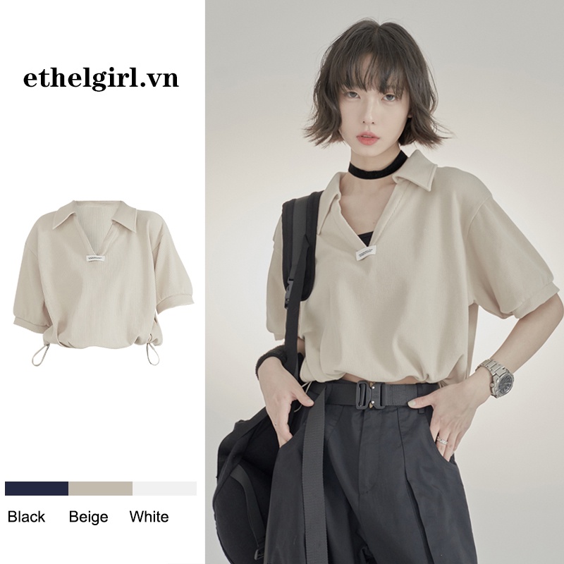 Áo Polo Cotton Ngắn Tay Thời Trang Nữ 3 Màu Lựa Chọn