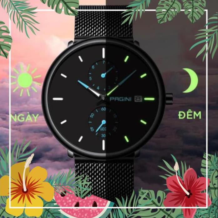 [Chính Hãng 100%] Đồng Hồ Nam - Đồng hồ thời trang Nam PAGINI PA9966 Dây Titanium Cao Cấp - Bảo Hành