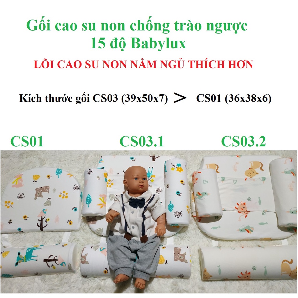 Gối cao su non chống trào ngược 15 độ Babylux