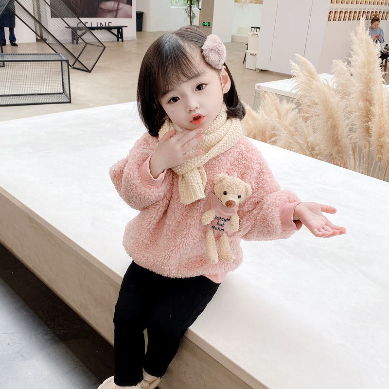 Áo Nỉ Dài Tay Có Mũ Thời Trang Hàn Cho Bé Gái 2020