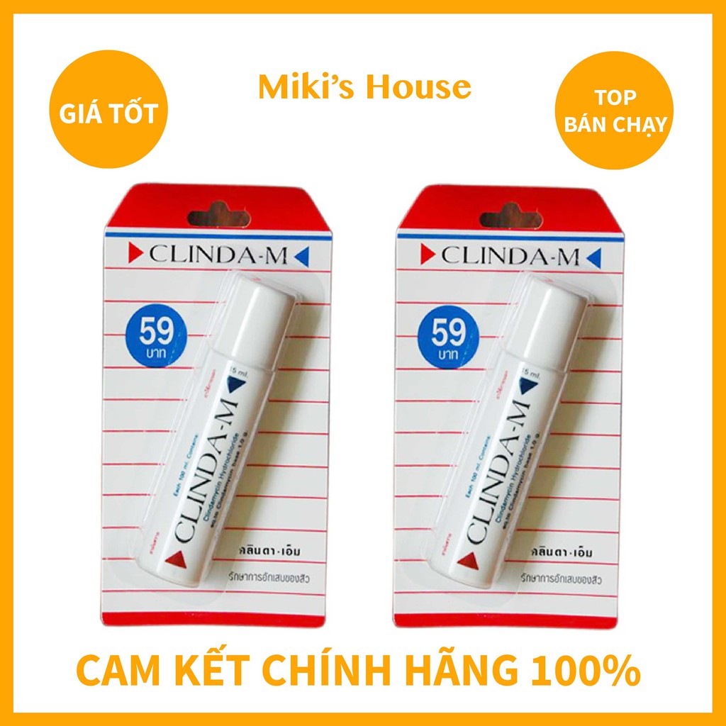 GEL CHẤM HỖ TRỢ GIẢM MỤN CLINDA-M THÁI LAN 15GR (HÀNG CHUẨN) DATE 2024