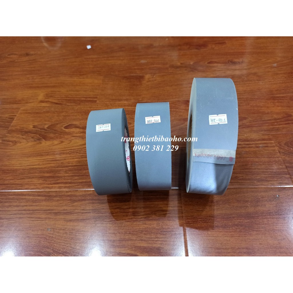 Cuộn dây phản quang vải Poly màu xám khổ 5cm x 100m - 3 cấp độ phản quang
