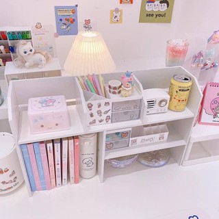 Kệ Sách Để Bàn Gỗ lắp ghép đa năng làm việc tiện lợi thông minh