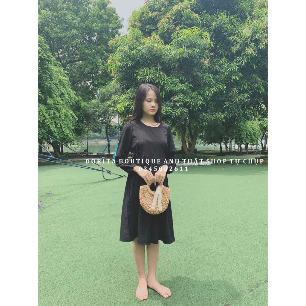 Váy babydoll trắng dài tay, Đầm ulzzang tiêu thư, Váy đũi trơn - Dorita Boutique | BigBuy360 - bigbuy360.vn