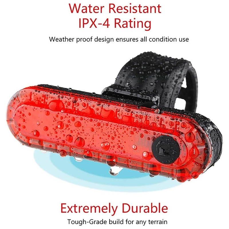 Đèn Đuôi Xe Đạp 120 Lumen Chống Nước Có Cổng Sạc USB