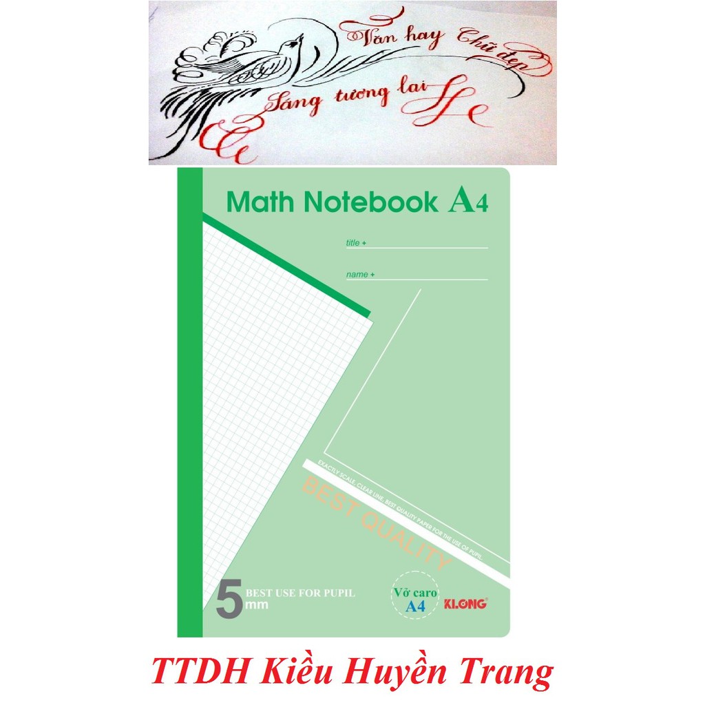 Vở caro Klong (5*5) 200tr 70/92 Math Notebook. MS: 298