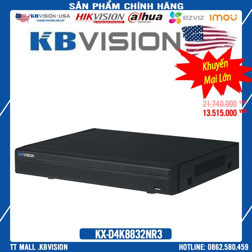 . {hàng CAO CẤP,Sale off còn 1/2} Đầu ghi hình camera IP 32 kênh 12MP KBVISION KX-D4K8832NR3 .