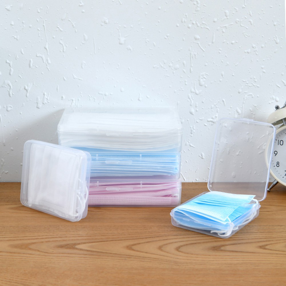 Hộp Đựng Khẩu Trang An Toàn Bằng Nhựa PP Trong Suốt Nhiều Màu Sắc