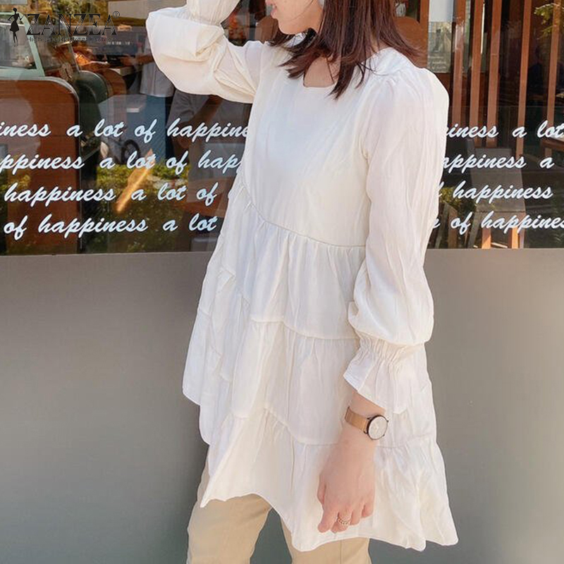 ZANZEA Áo Tay Dài Dáng Rộng Thời Trang Phong Cách Cho Nữ