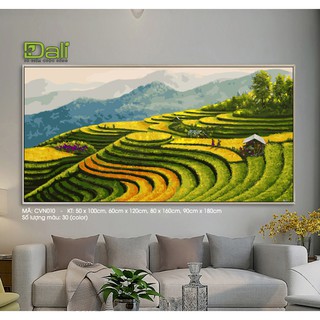 Tranh treo tường tự tô màu số hóa DALI Tranh Bình yên Tây Bắc CVN010