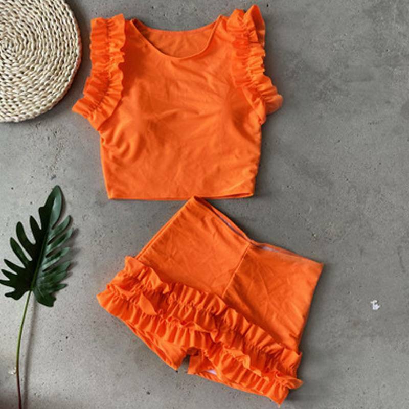 Bikini Phối Bèo Màu Trơn Thiết Kế Thanh Lịch Cho Phái Nữ | BigBuy360 - bigbuy360.vn