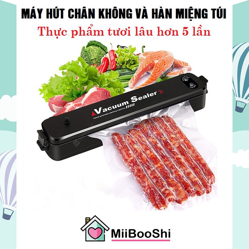 Máy hút chân không thực phẩm mini kiêm hàn miệng không kén túi Vacuum Sealer giúp bảo quản thực phẩm MiibooShi PVN17490