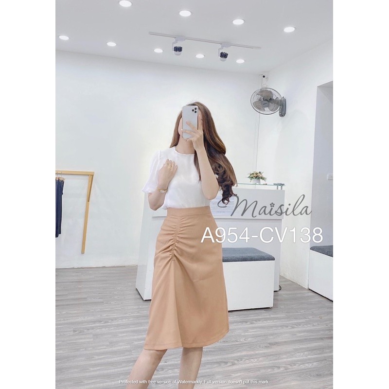 chân váy nhún thân trẻ trung công sở sang chảnh
