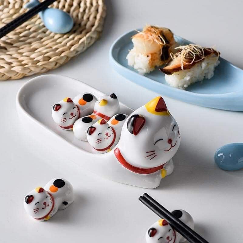 Bộ giữ đũa mèo may mắn