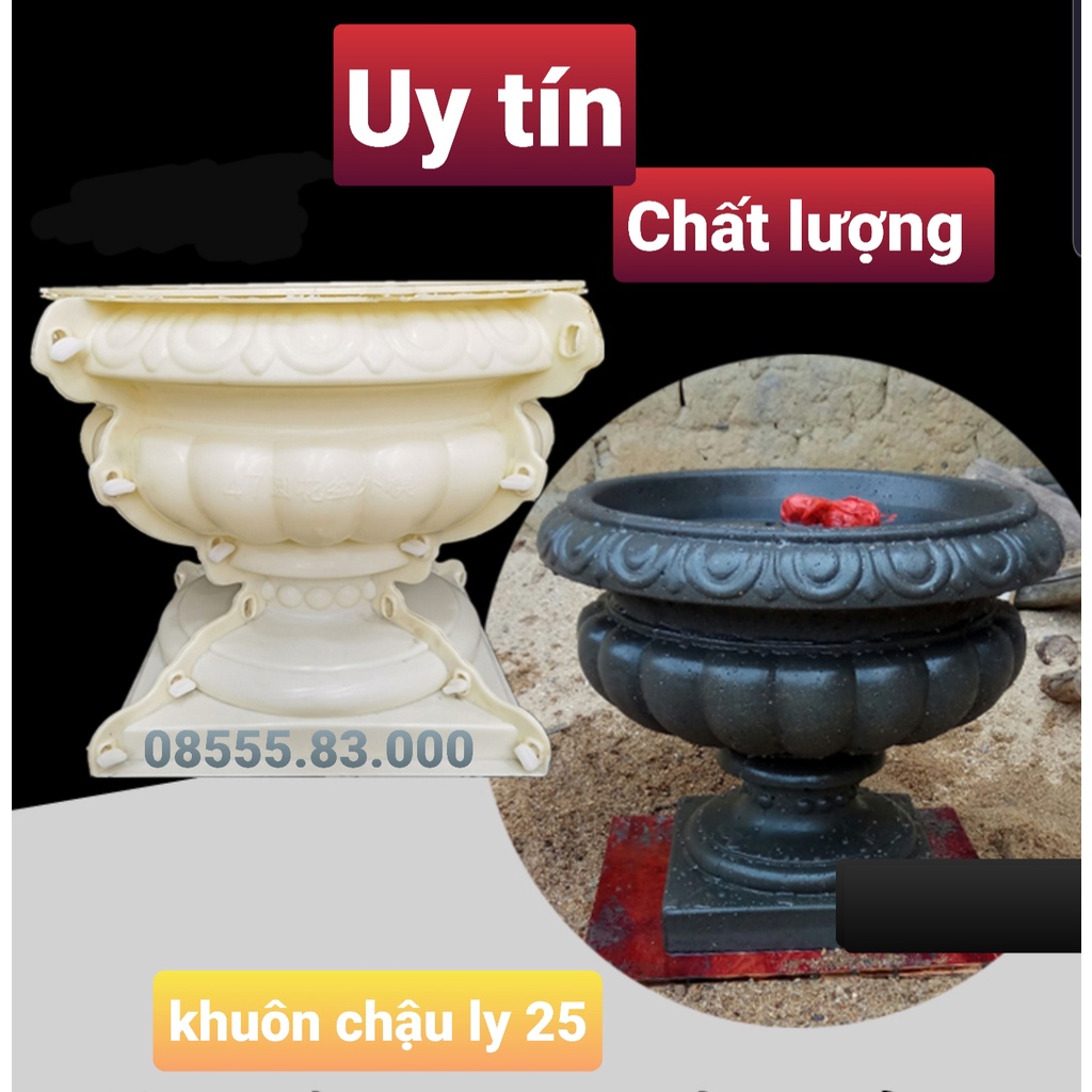 khuôn đúc chậu cảnh ly 25 [MỚI] khuôn chậu ABS có lòng trong đầy đủ