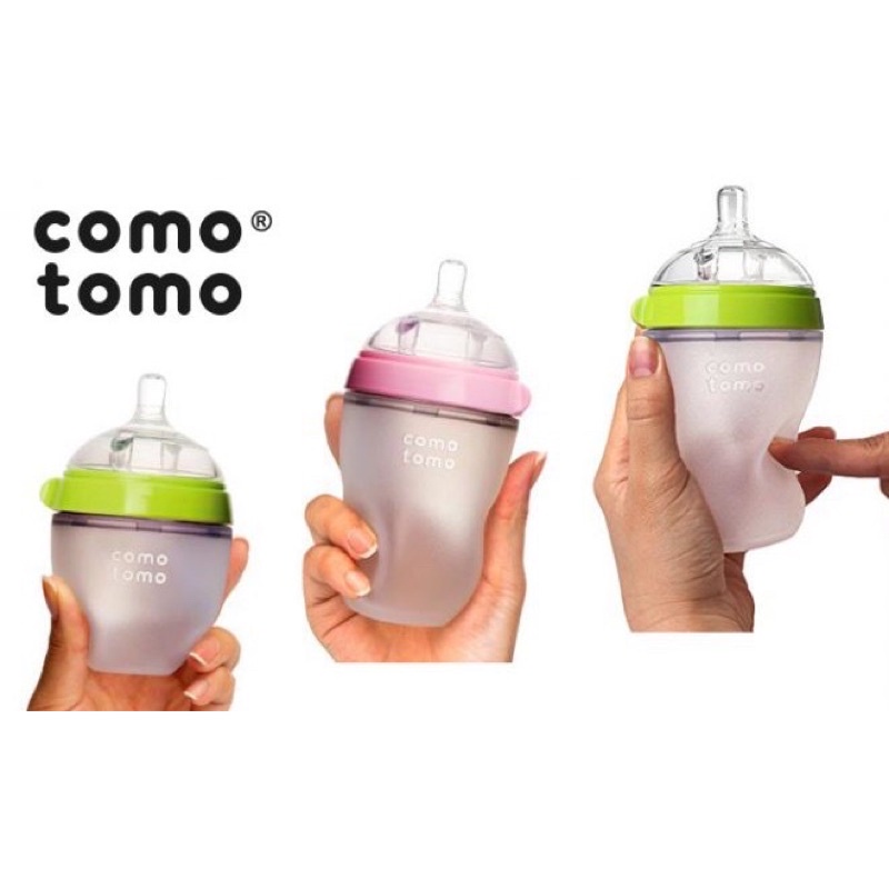Bình Sữa Comotomo 150ml/250ml Núm Silicon Siêu Mềm Cho Bé Từ Sơ Sinh Đến 12 Tháng Tuổi