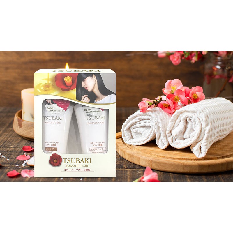 Bộ dầu gội và dầu xả phục hồi hư tổn Shiseido Tsubaki Damage Care 500ml | BigBuy360 - bigbuy360.vn