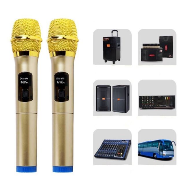 Mic hát Karaoke không dây Lidagsheng trọn bộ New Fullbox