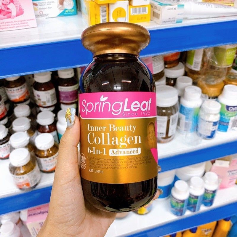 Viên Uống Collagen 6in1 Leaf Spring Inner Beauty Úc 90-180 Viên Chính Hãng