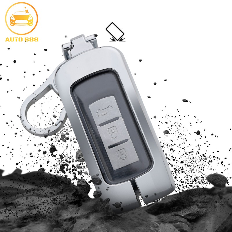 Ốp khóa Mitsubishi Xpander Outlander Attrage Triton Pajero Sport Titan Bạc Xám TPU