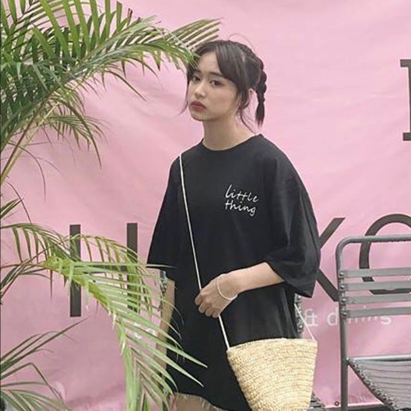 [ PINK ] Áo thun phông tay lỡ form rộng LITTLE THING Unisex