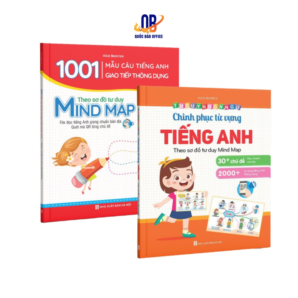 Combo Bé Chinh Phục Từ Vựng Tiếng Anh - Mẫu câu Tiếng Anh hiệu quả cho bé theo Sơ đồ tư duy Mindmap