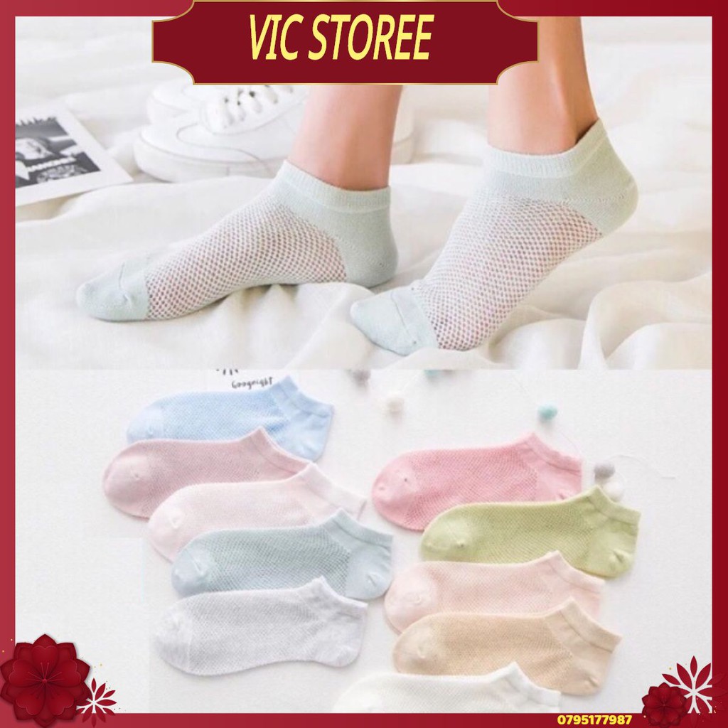 Vớ Nữ  FRESHIP1 Đôi Tất Lưới Nữ Thông Hơi Siêu Mát