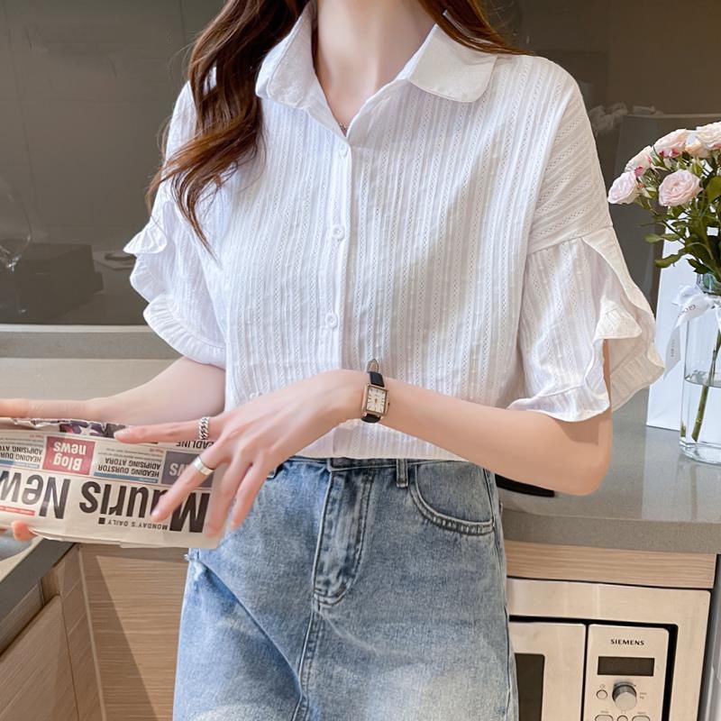 Áo Kiểu Chiffon Tay Ngắn Plus Size Thời Trang Mùa Hè Dành Cho Nữ