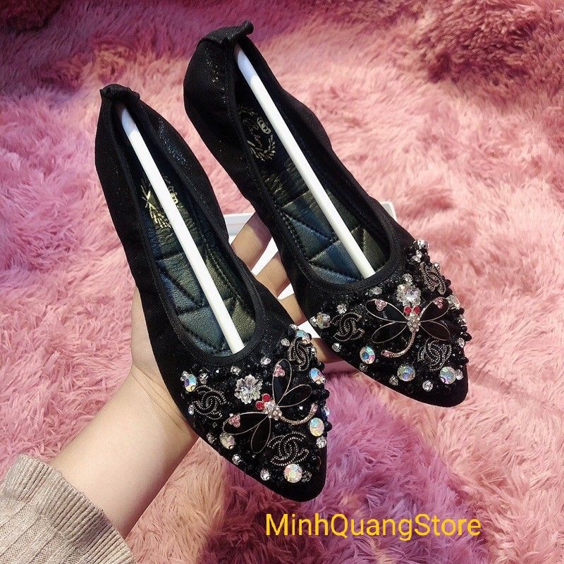 🌸 Giày búp bê đính đá, giày bệt nữ mềm cao cấp đi cực êm chân(MinhQuangStore) | BigBuy360 - bigbuy360.vn