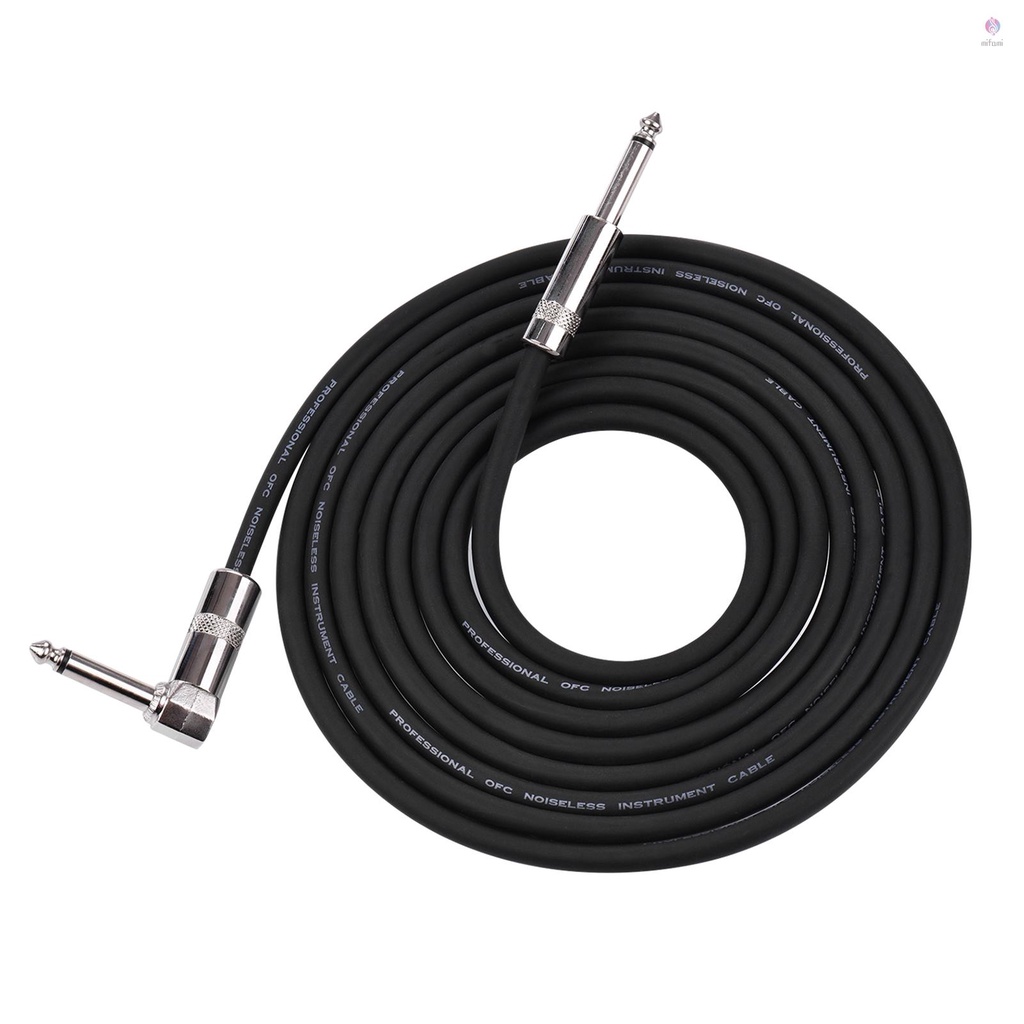 Dây Cáp Âm Thanh Guitar Điện ASC-21 Bằng Cao Su Màu Đen Góc Phải 1/