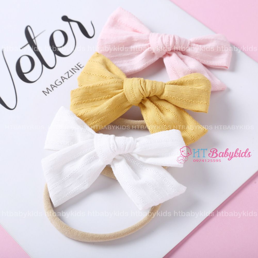 Turban, Băng đô Nơ Mềm Co Giãn Cho Bé Gái