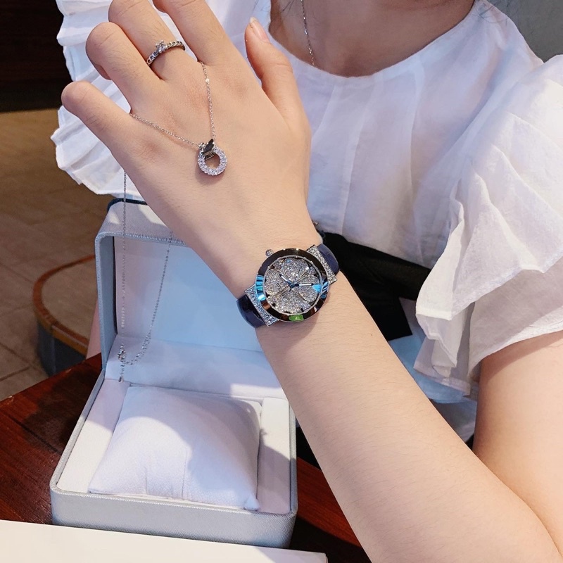 Set Đồng hồ nữ MELISSA dây da xanh với vòng cổ .