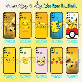 Ốp lưng Vsmart Joy 4 Joy 3 - Ốp dẻo đen in hình Pikachu