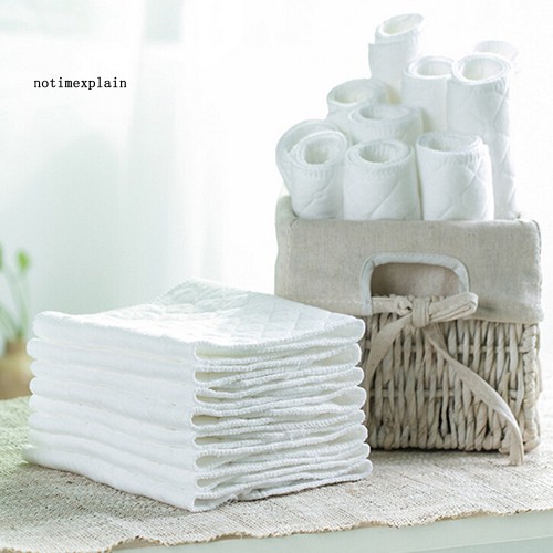 Set 10 Tã Lót Cotton 3 Lớp Dành Cho Bé Sơ Sinh Có Thể Tái Sử Dụng