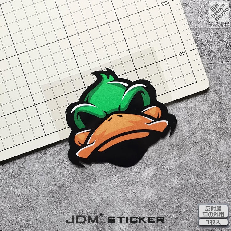 Miếng Dán Trang Trí Xe Hơi/Mô Tô Hình Chú Vịt Hoạt Hình Phản Quang Độc Đáo