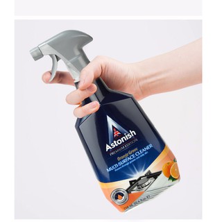 Chai xịt vệ sinh bề mặt và vệ sinh bếp Astonish hương cam C6790 750ml Anh Quốc