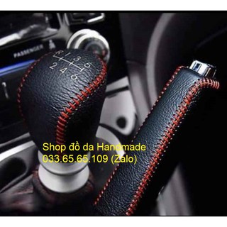 [Da xịn] Bọc da cần số & phanh tay xe Mazda BT50 số sàn bằng da bò, bảo hành 12 tháng