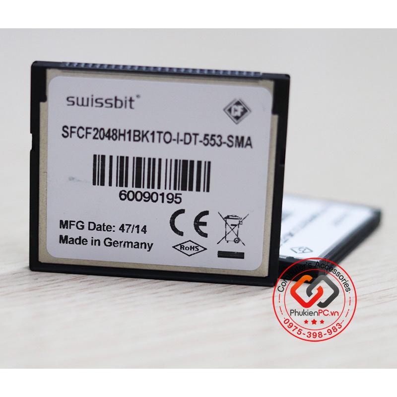 Thẻ nhớ CF công nghiệp Swissbit 2GB  dùng cho máy CNC, máy ảnh