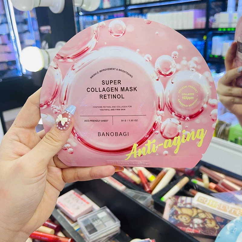 Hộp 10 Mặt Nạ Ngừa Lão Hóa Banobagi Super Collagen Mask Retinol Anti-Aging Mask 10x30ml
