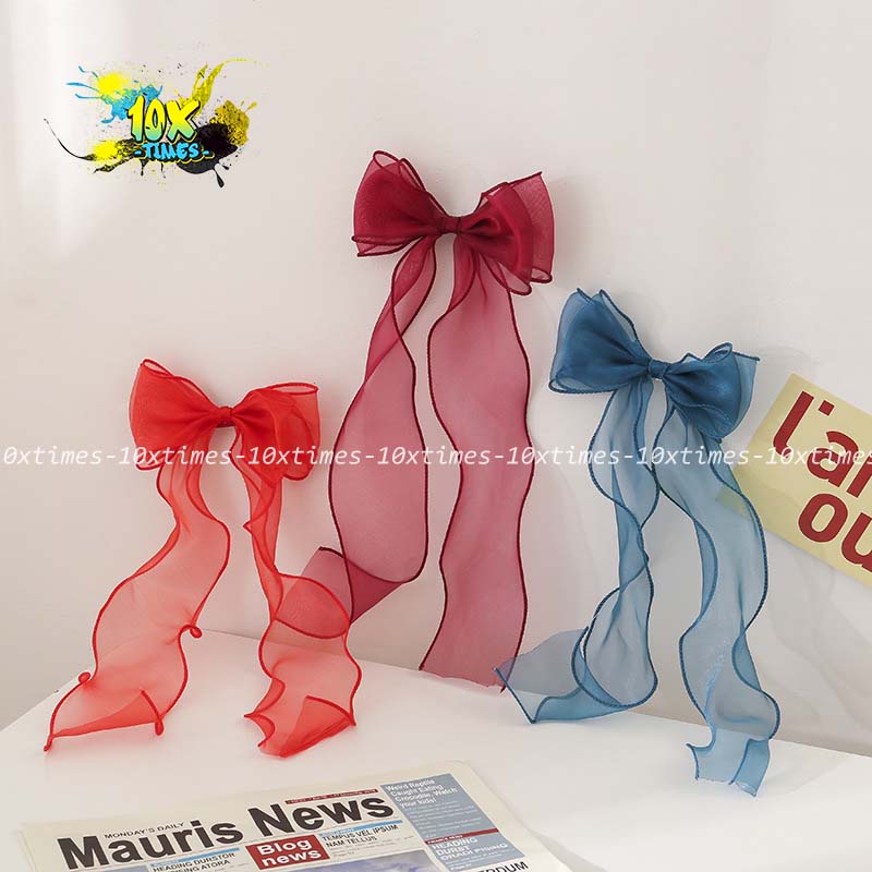 Ruy băng voan lụa viền sóng bản 4cm nhiều màu làm nơ cột tóc  trang tri hộp quà tặng