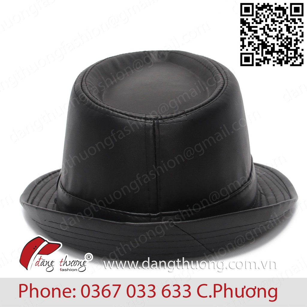 [HÀNG CÓ SẴN] [SHIP HỎA TỐC] Mũ nón phớt fedora da Pu đen