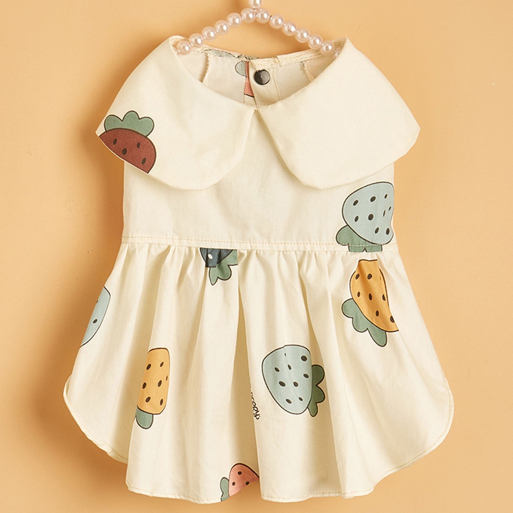 Đầm Tay Ngắn In Họa Tiết Dễ Thương Thời Trang Mùa Hè Cho Thú Cưng