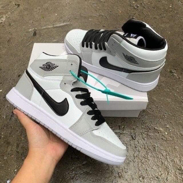 Giày Jordan cổ cao nam nữ màu ghi xám ❤️ Giày thể thao nam nữ sneaker Jordan cao cổ ghi xám Full Box