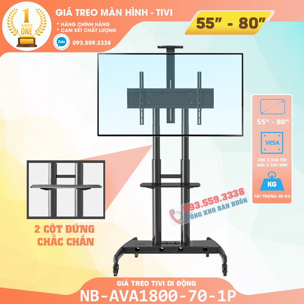 Giá Treo Tivi Di Động NB AVA1800 55 - 65 - 70 - 75 - 80 Inch - Kệ Giá Đỡ Tivi Có Bánh Xe Di Chuyển