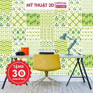 Set 100 ô decal gạch bông hoa lá_Tặng thêm 30 ô khi mua 2 sét, size ô 15cm
